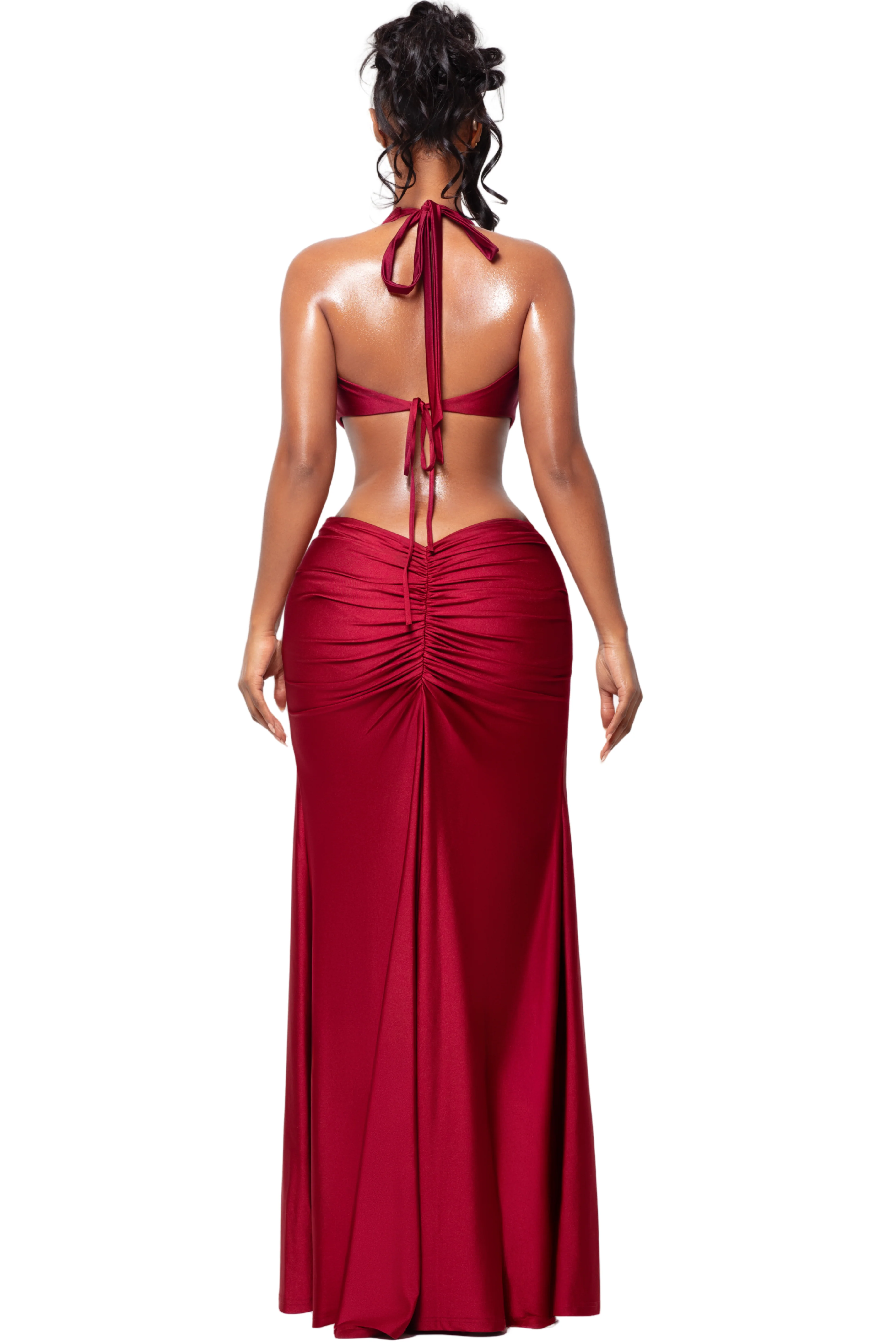 BELIZE ROUGE PLUNGE DRESS - Image 4