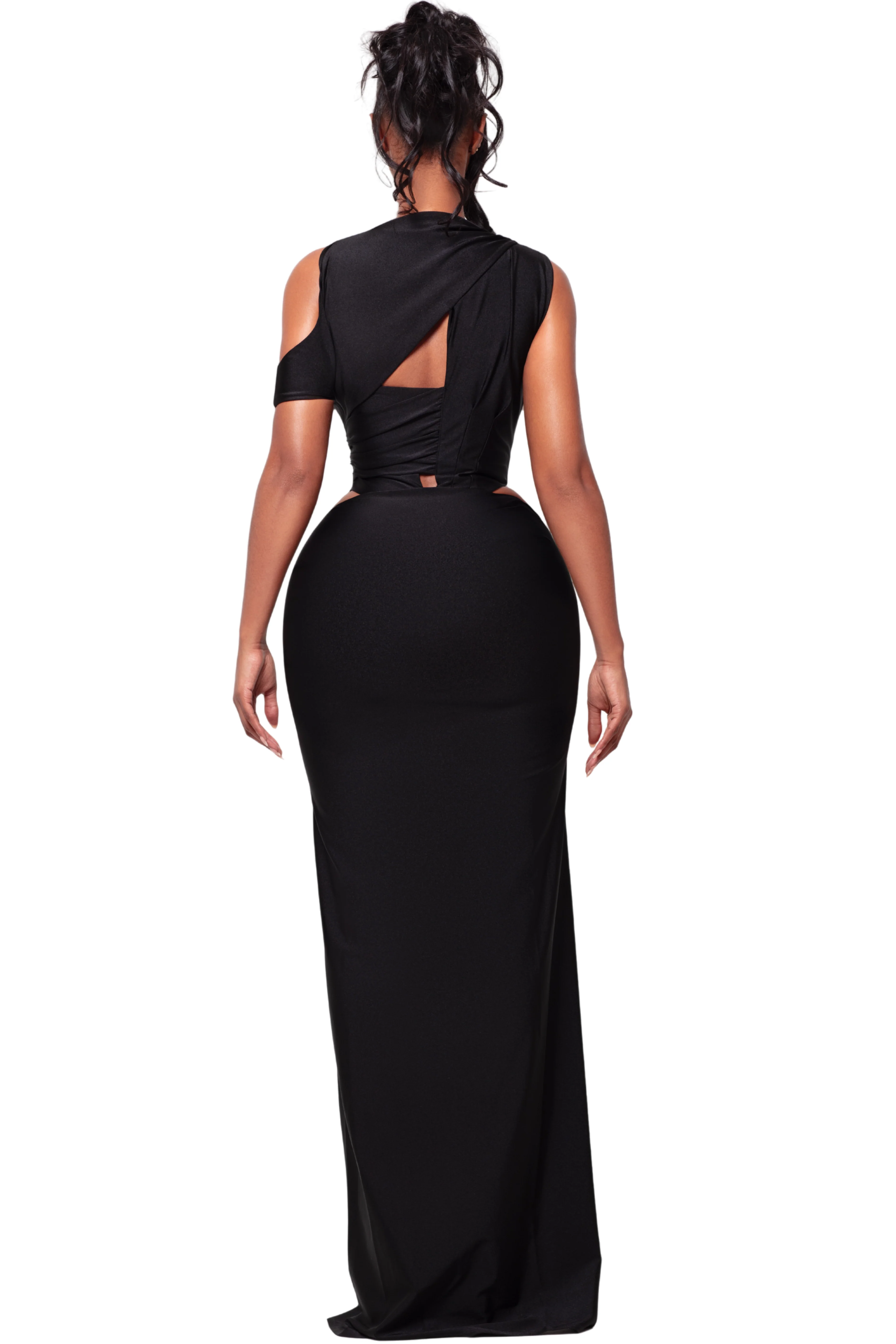 ST TROPEZ ONYX ONE SLEEVE DRESS - Image 4