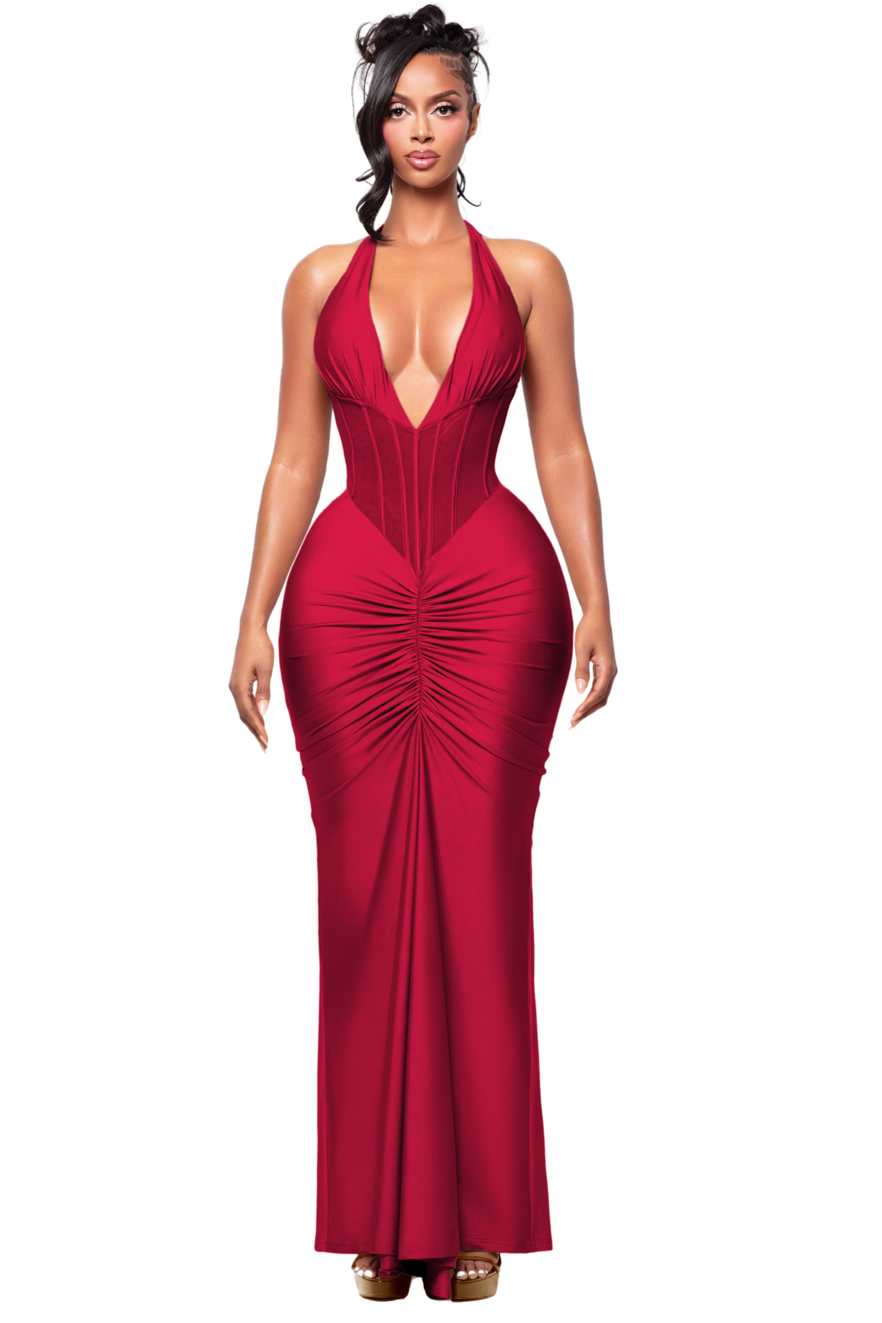 VALENCIA ROUGE CORSET DRESS - Image 3