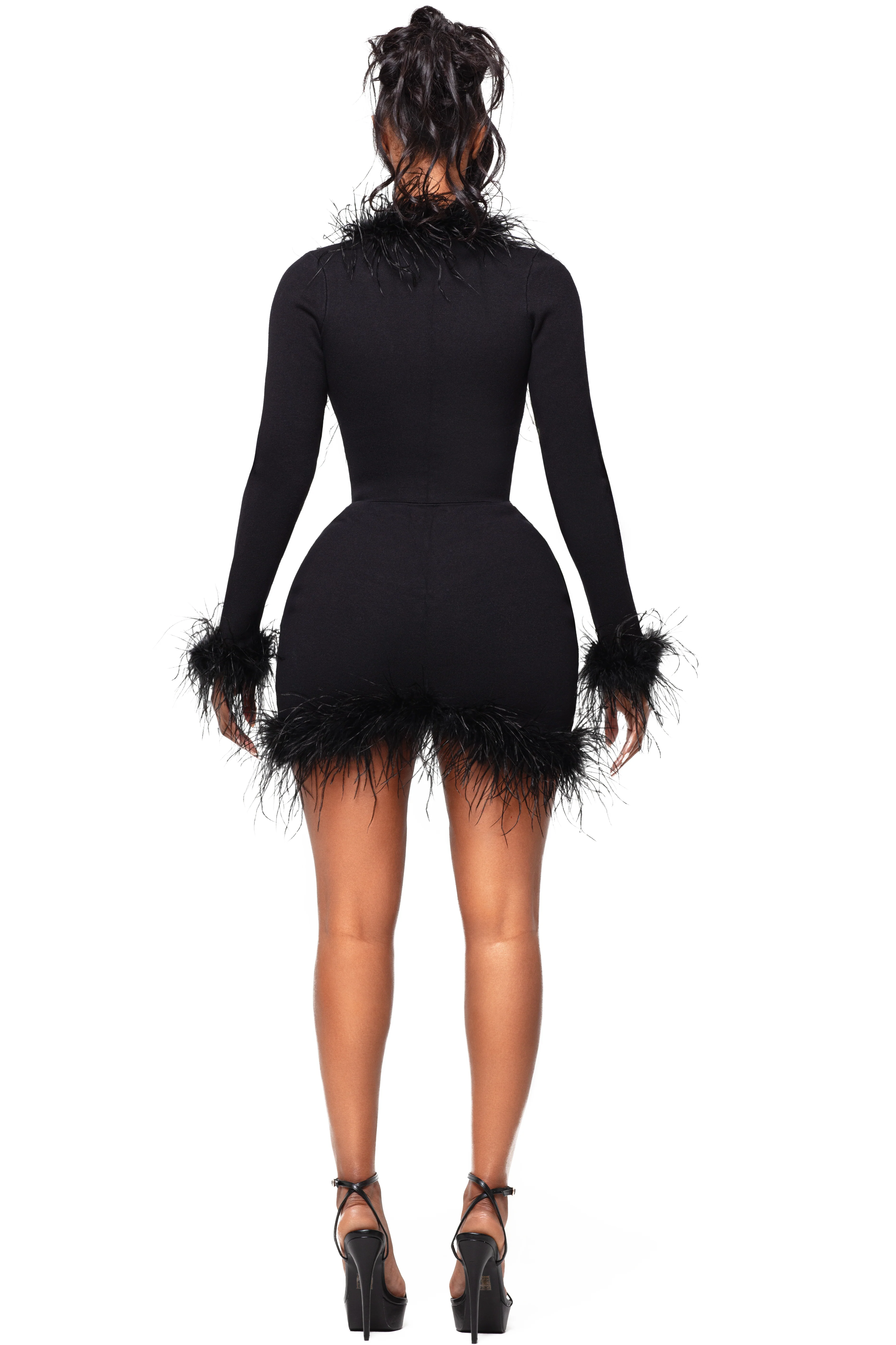 ZARI ONYX OSTRICH MOON SKIRT - Image 3